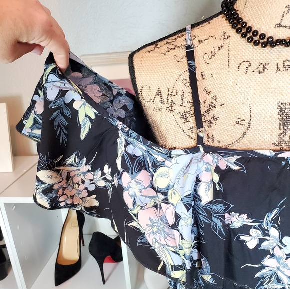 Abound Floral Cold Sholder Razorback Strap Dress - Picture 3 of 6